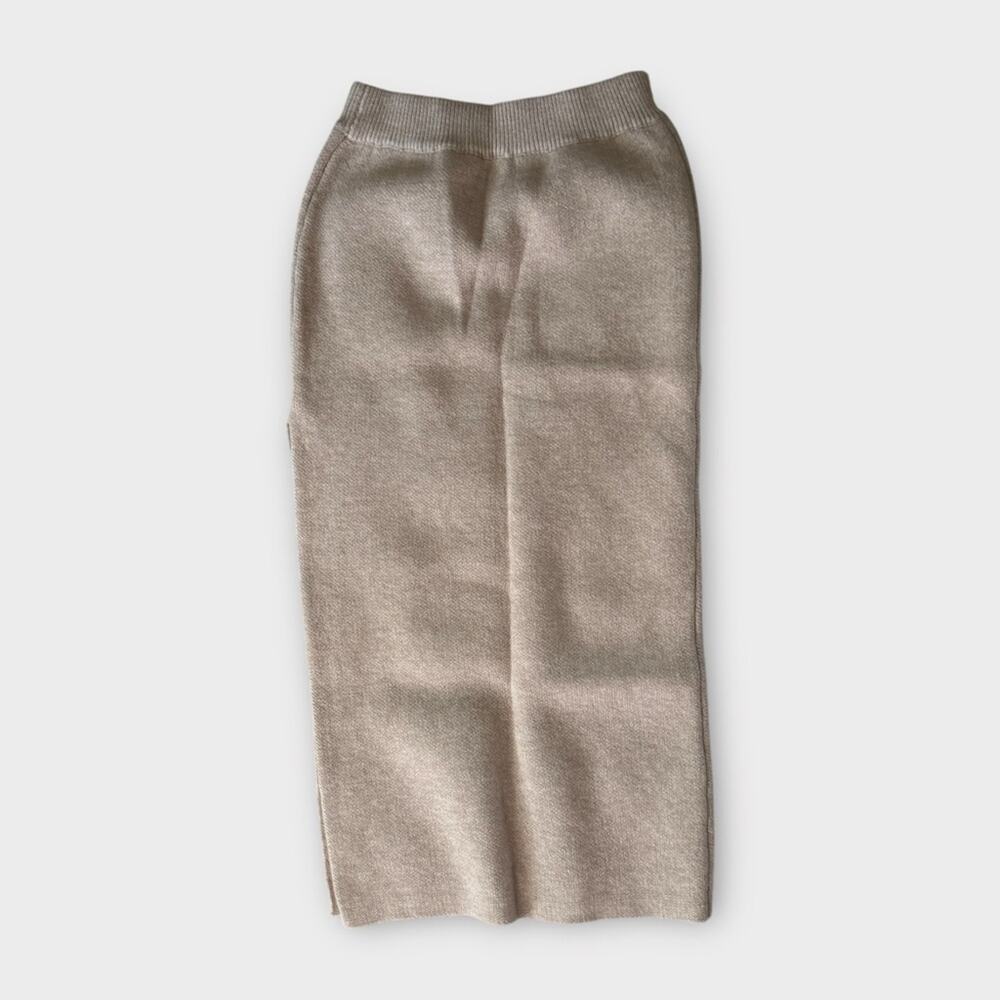 NEW Cupshe x JoJo Khaki Split Hem Maxi Sweater Skirt Medium - Picture 12 of 15
